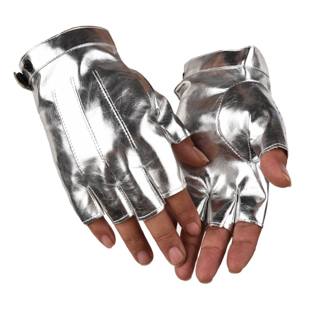 Leather Driving Glove - Mode Punk PU-rijhandschoenen Knopontwerp Antislip Vingerloze