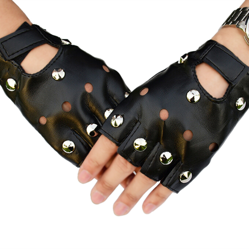 Leather Driving Glove - Mode Dans Motorfiets Klinknagels Stud Handschoenen