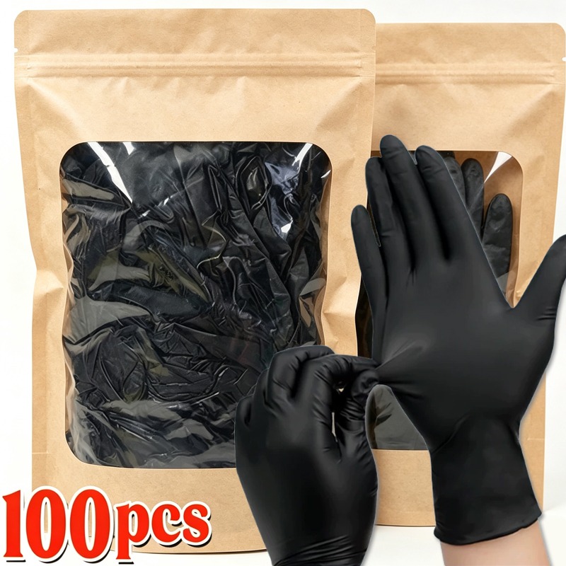 Latex Disposable Glove - 1/100 Stuks Wegwerp Zwarte Handschoenen Latex