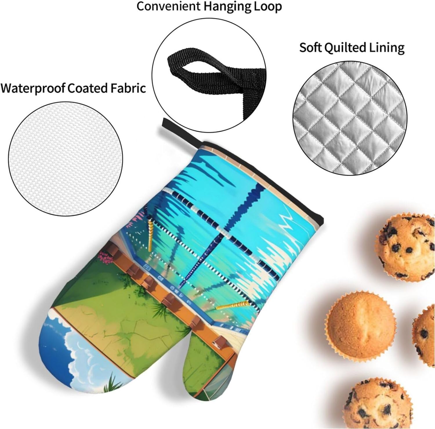 Flamingo en zwembad siliconen  - Oven Mitt Silicone recensie en prijs